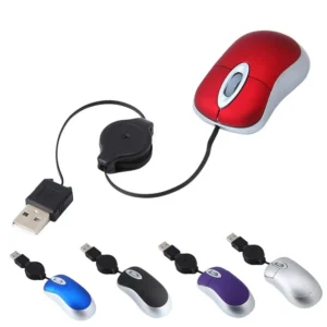 Mini souris filaire rétractable 10